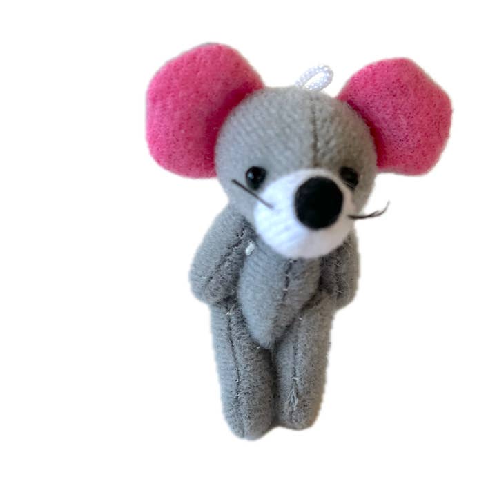 The Gifted Rat - Wholesale Stuffed/Plush Toy - Kids & Baby - Miniature Plush Gray Mouse Backpack Charm Pocket PalÂ