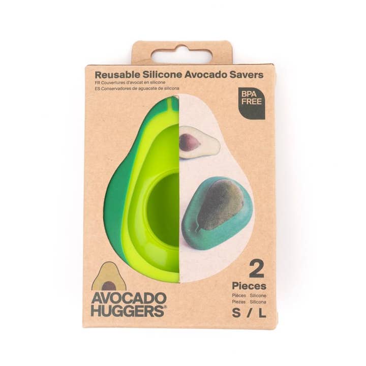 Food Huggers - Wholesale Food Storage Wrap/Bag - Green Avocado Huggers - Set of 2
