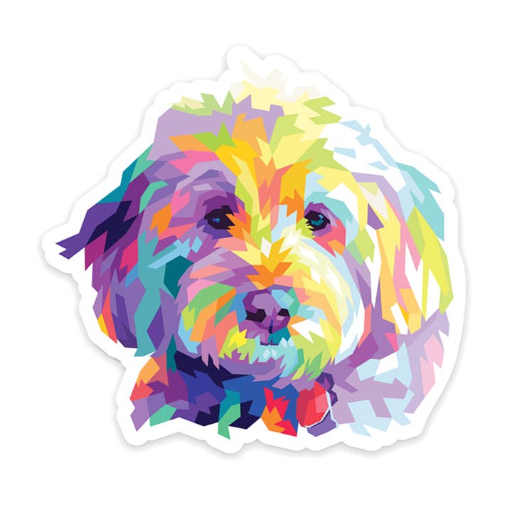 Goldendoodle Dog Sticker for wholesale by Doodle Dog Town
