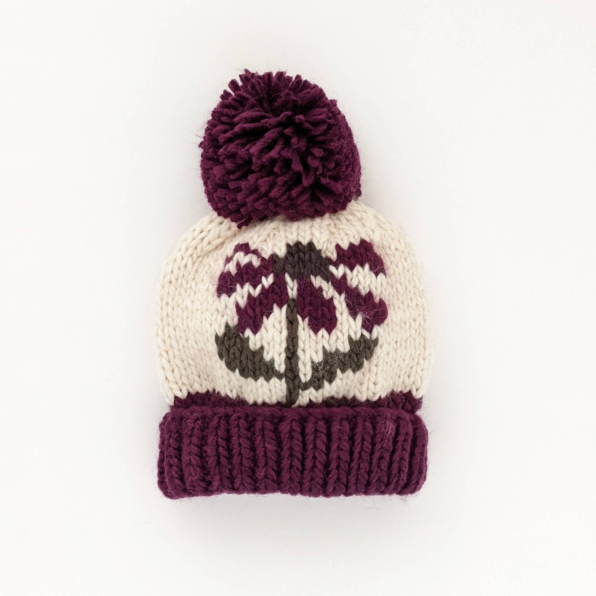 Huggalugs - Wholesale Beanie - Kids - Coneflower Plum Hand Knit Beanie Hat Baby & Kids SALE