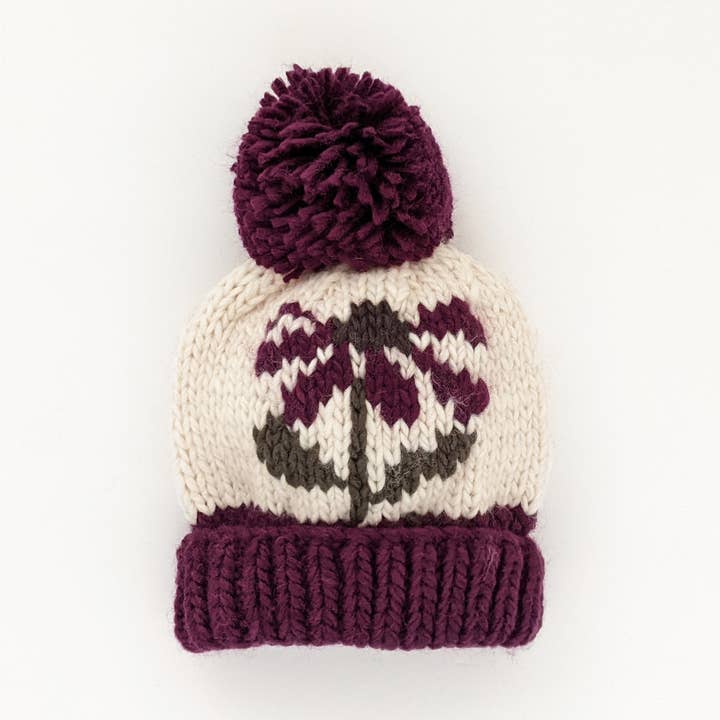 Huggalugs - Wholesale Beanie - Kids - Coneflower Plum Hand Knit Beanie Hat Baby & Kids SALE0