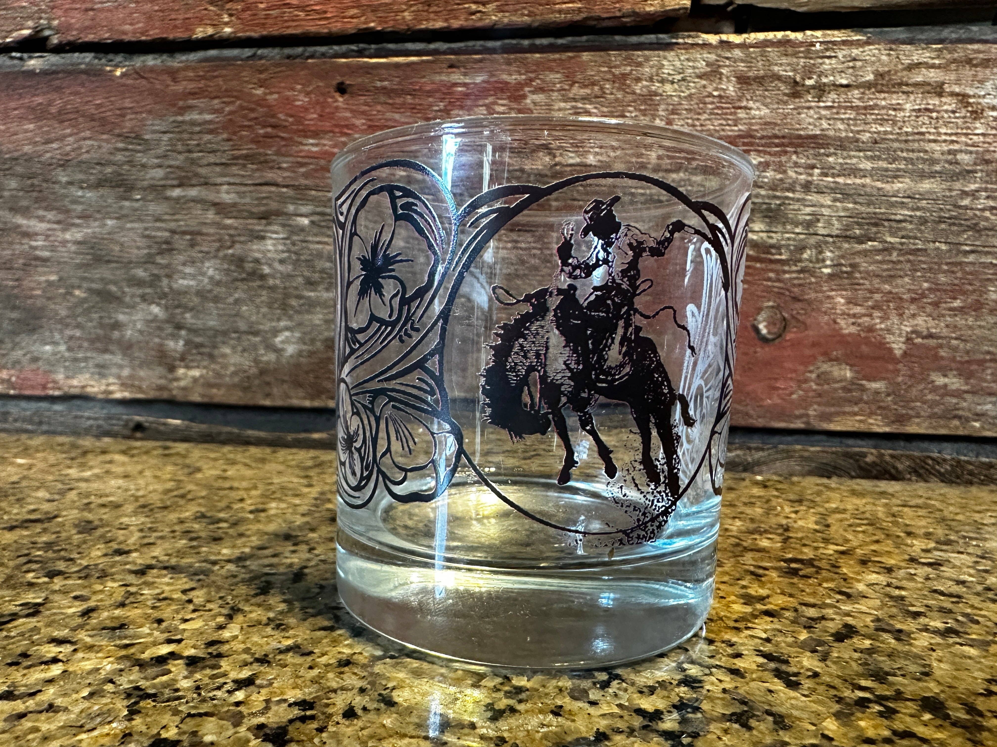The Rodeo Rose - Vente Verres à cocktail/alcool - Verre à whisky 'On the Rocks' Ranch Bronc Cowgirl Rodeo Western Cowboy2