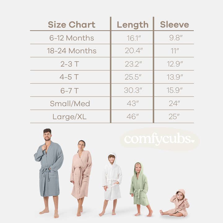 Comfy Cubs - Wholesale Robe - Kids - Muslin Bath Robe for Kids by Comfy Cubs
