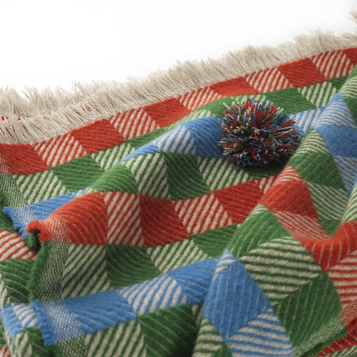 Bottoli - Wholesale Throw Blanket - Harlequin Plaid - 100% Virgin Merino Wool - Multicolor3