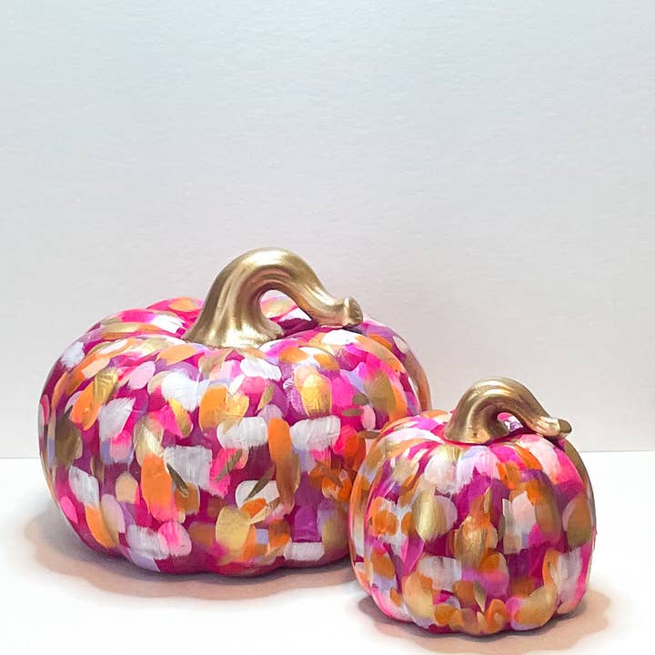 Large Pink Abstract Pumpkin|Jessica Reynolds Art for wholesale by Jessica Reynolds Art