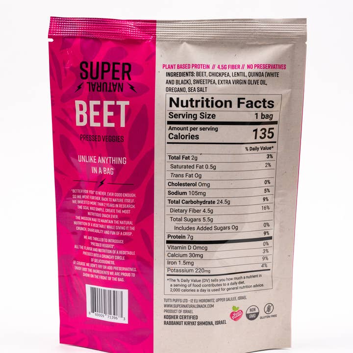 Super Natural – wholesale Crisps – Super Natural Beet Pressed Veggie Crisps 12/2oz bags1