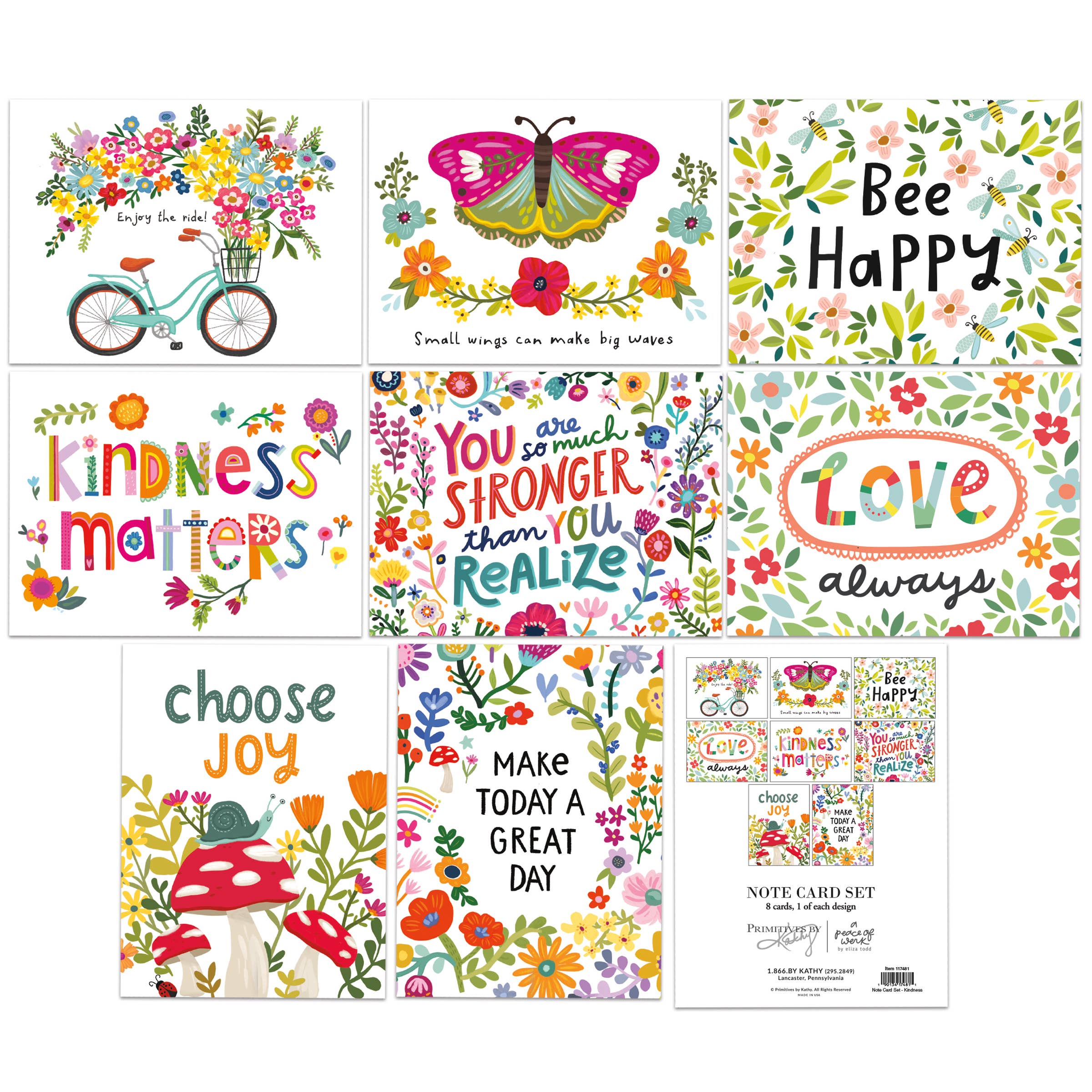 Primitives by Kathy - Wholesale Everyday Greeting Card - Kindness Note Card Set1