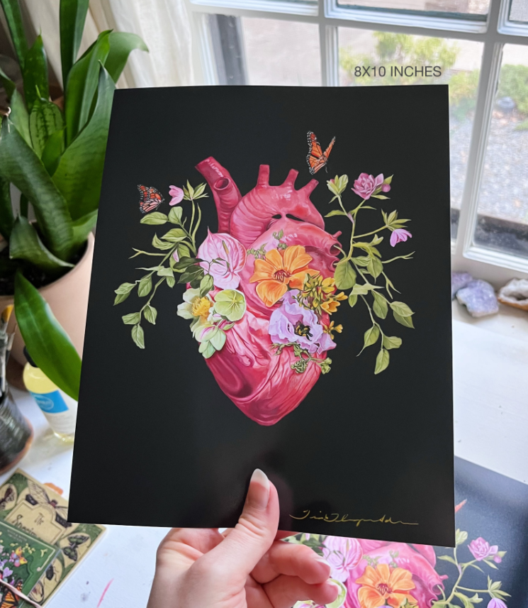 Trisha Thompson Adams - Wholesale Art Print - Flutter Heart Flower Anatomy Art Print3