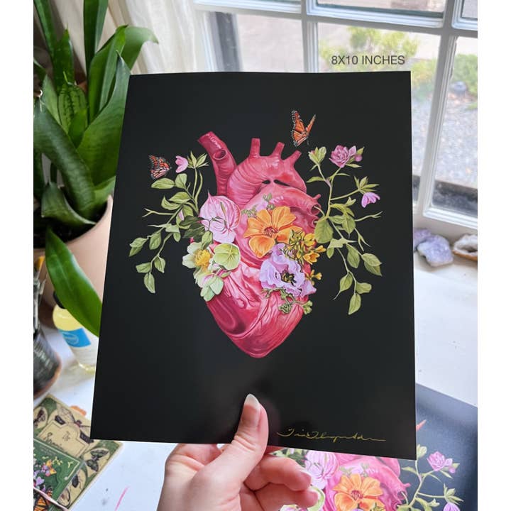 Trisha Thompson Adams - Wholesale Art Print - Flutter Heart Flower Anatomy Art Print3