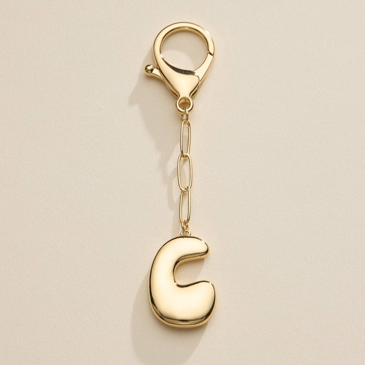 Lilla Haven - Wholesale Keychain - Women's - Bubble Letter Initial Keychain – Gold and Silver Tone Personalized Charm19