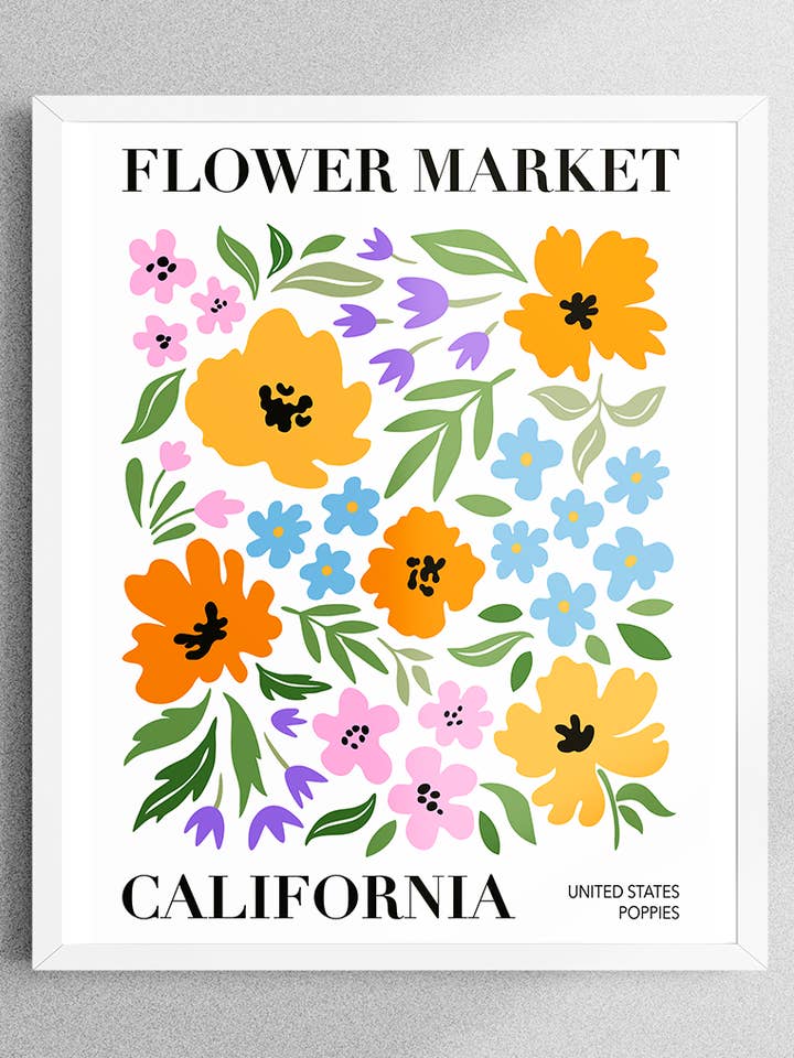 CALIFORNIA FLOWER MARKET POSTER for wholesale by PRINTTT STUDIO