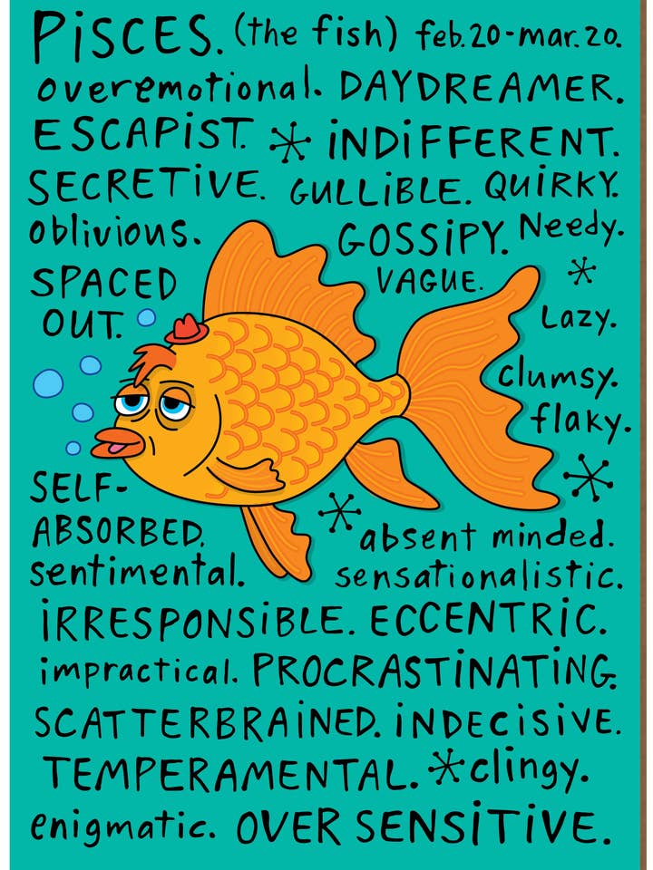 1119 Pisces (Astrology Card, Any Occasion Card) for wholesale by Clayboys Cards