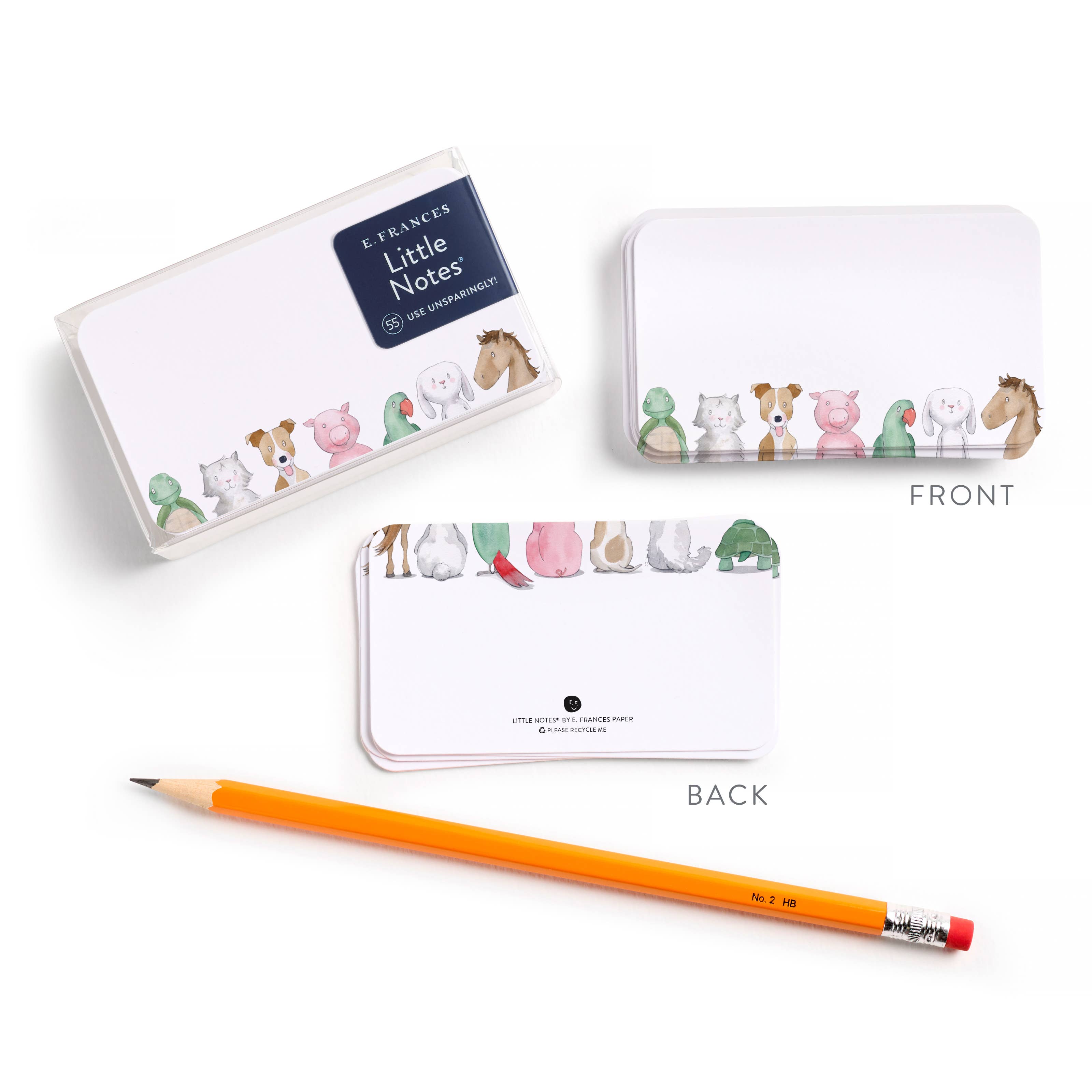 E. Frances Paper - Wholesale Stationery/Notecard Set - Animal Friends Little Notes® NEW 55 Count1