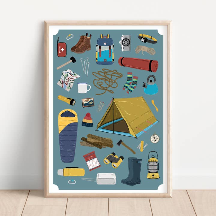 Campingresan Skriv ut för wholesale av Bea Baranowska Illustration