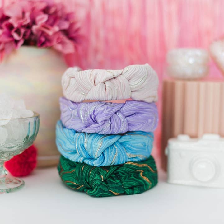 La Bella - Wholesale Fashion Headband - Women's - Lavender Swirl Jacquard Knotted Headband5