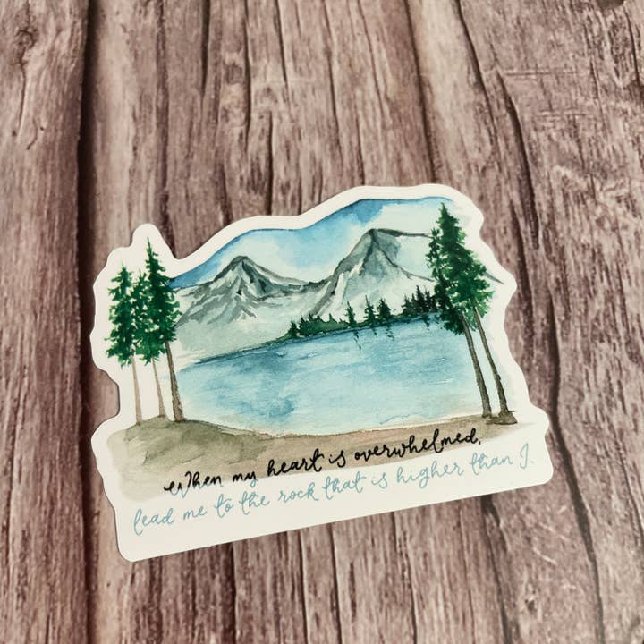 Autocollant en vinyle "Conduis-moi au Rocher", papeterie chrétienne pour la vente par And Hope Designs - Cards, Stickers & Stationery