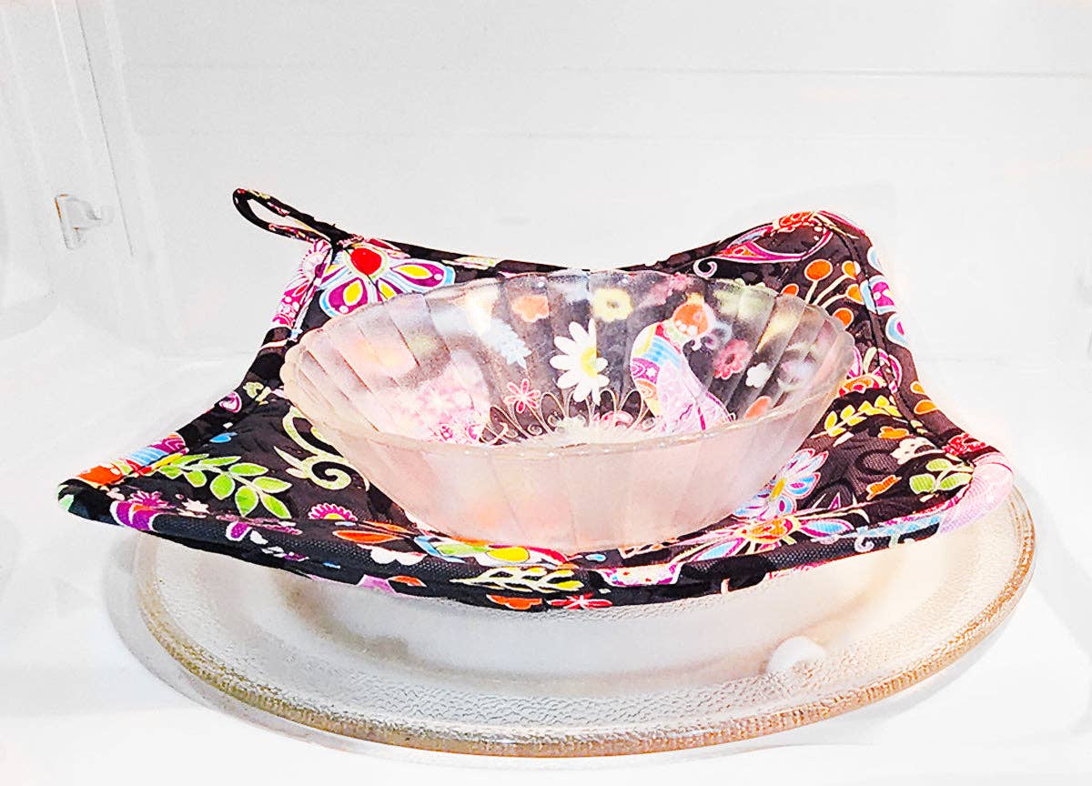 Two Lumps of Sugar - Wholesale Oven Mitt/Pot Holder - Pop Floral Silli Bowl Cozy3