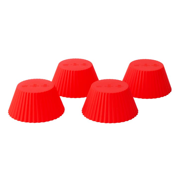 Fox Run Brands - Wholesale Cupcake/Muffin Liner - Bakelicious Silicone Cupcake Liners, Set 12, Red, 3"