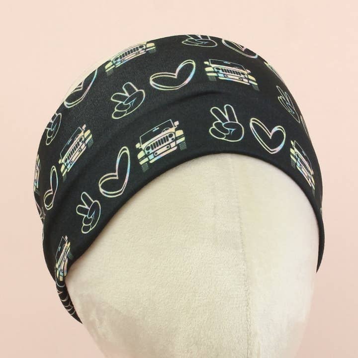 Bandeau extensible Peace Love Jeep pour la vente par The Sassy Olive Handmade Headbands