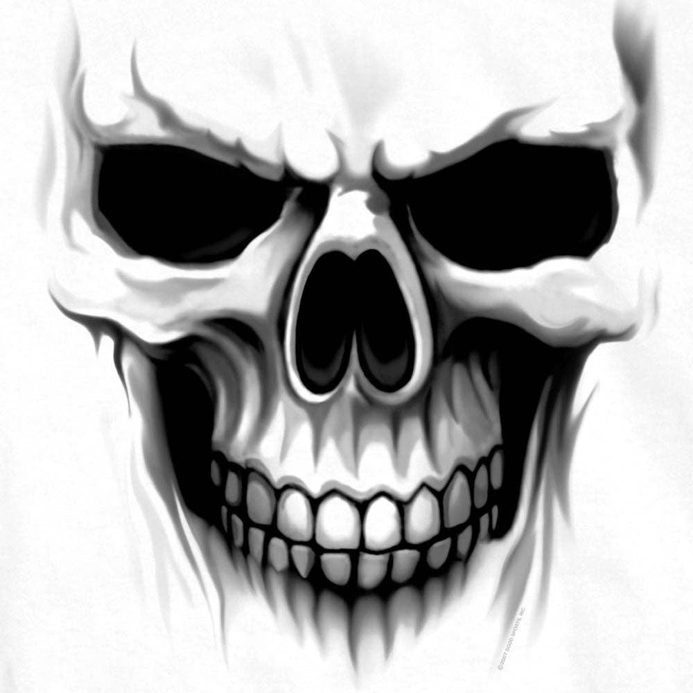 Hot Leathers GMD1080 Mens 'Ghost' Skull Double Sided White T-Shirt for wholesale on Faire3