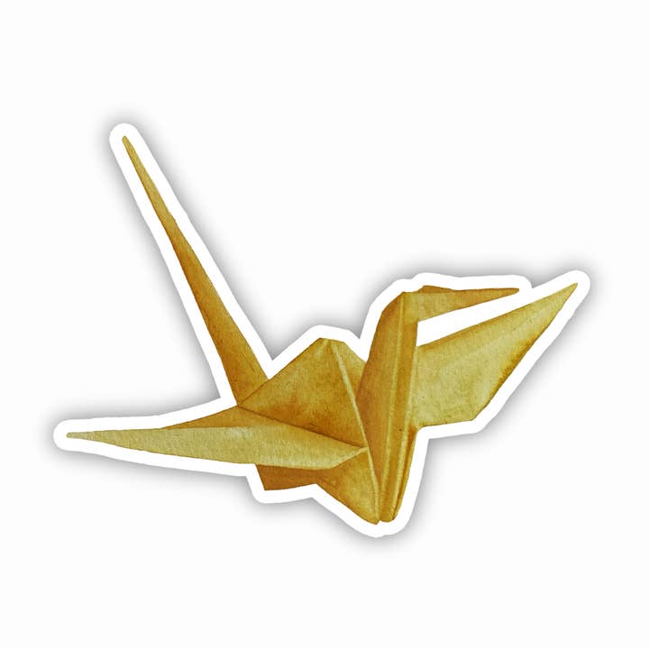 Origami Trane Vinylklistermærke, Held og Lykke Dekal for engroshandel hos CMarie Northwest