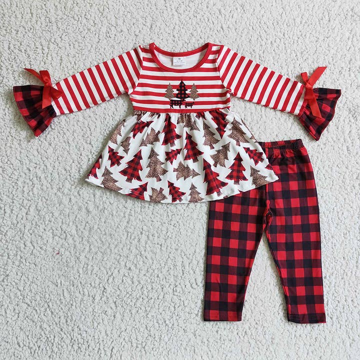 Ensembles de vêtements et pantalons à rayures pour bébés filles pour la vente par Aier Wholesale