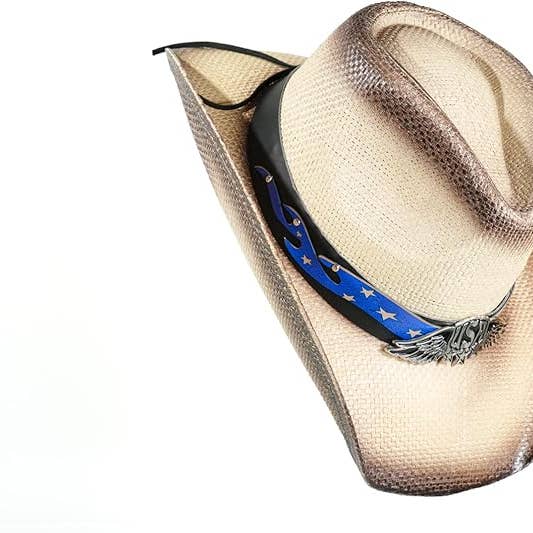 grinderPUNCH - Wholesale Cowboy Hat - Unisex - Western Outback Cowboy Hat Men's Women's Style Classic Straw Western Cowgirl Hat (White)2