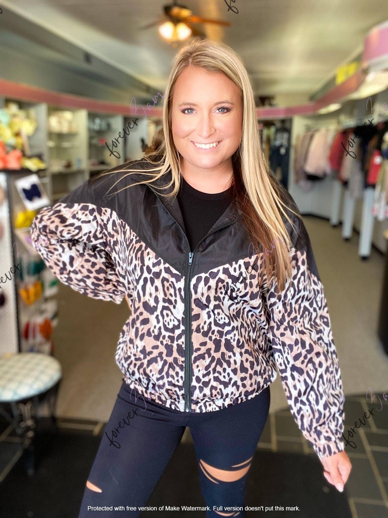 Forever3AM - Wholesale Windbreaker - Women's - rts: Forever3am Womens LEOPARD Windbreaker1