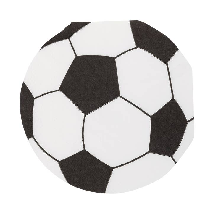 SOC1039 - Soccer Ball Shaped Paper Cocktail Napkin for wholesale by My Mind’s Eye