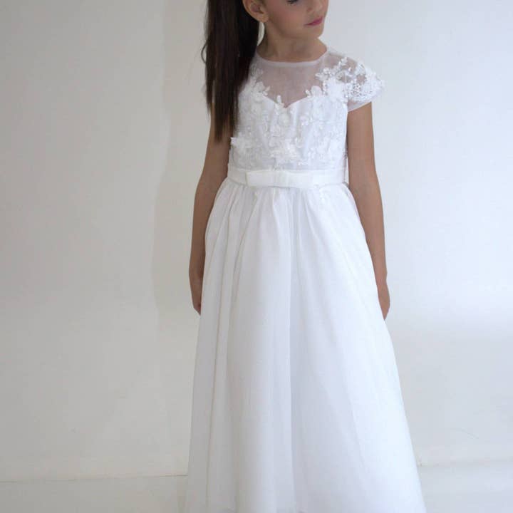 Yuko B - Wholesale Dress - Kids - JEANNE girl's dress - White17