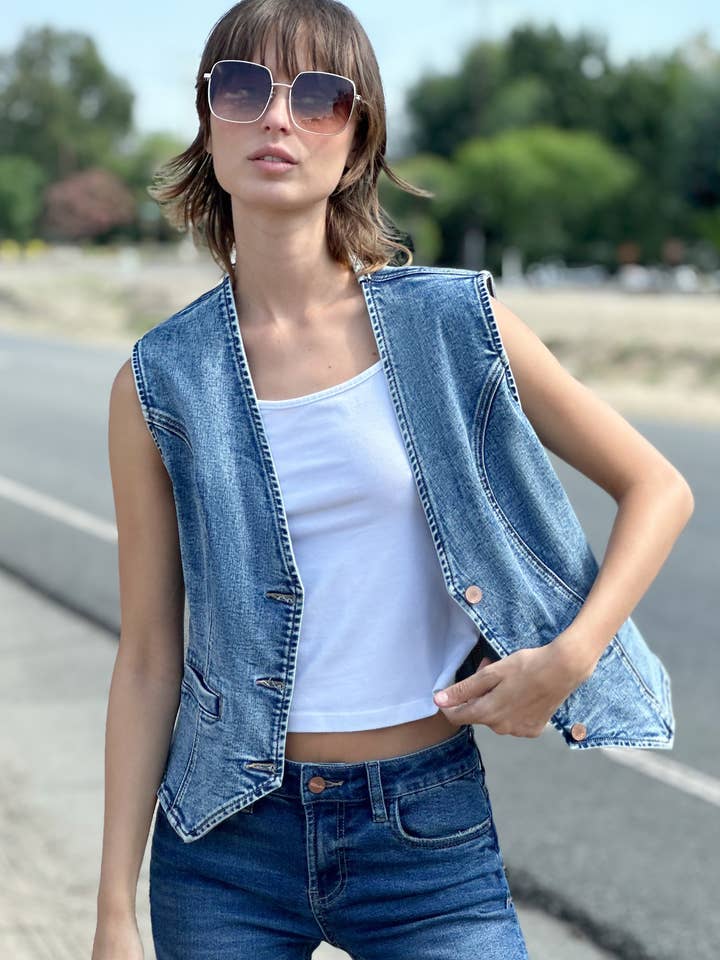WL Denim Vest for wholesale by Billy T