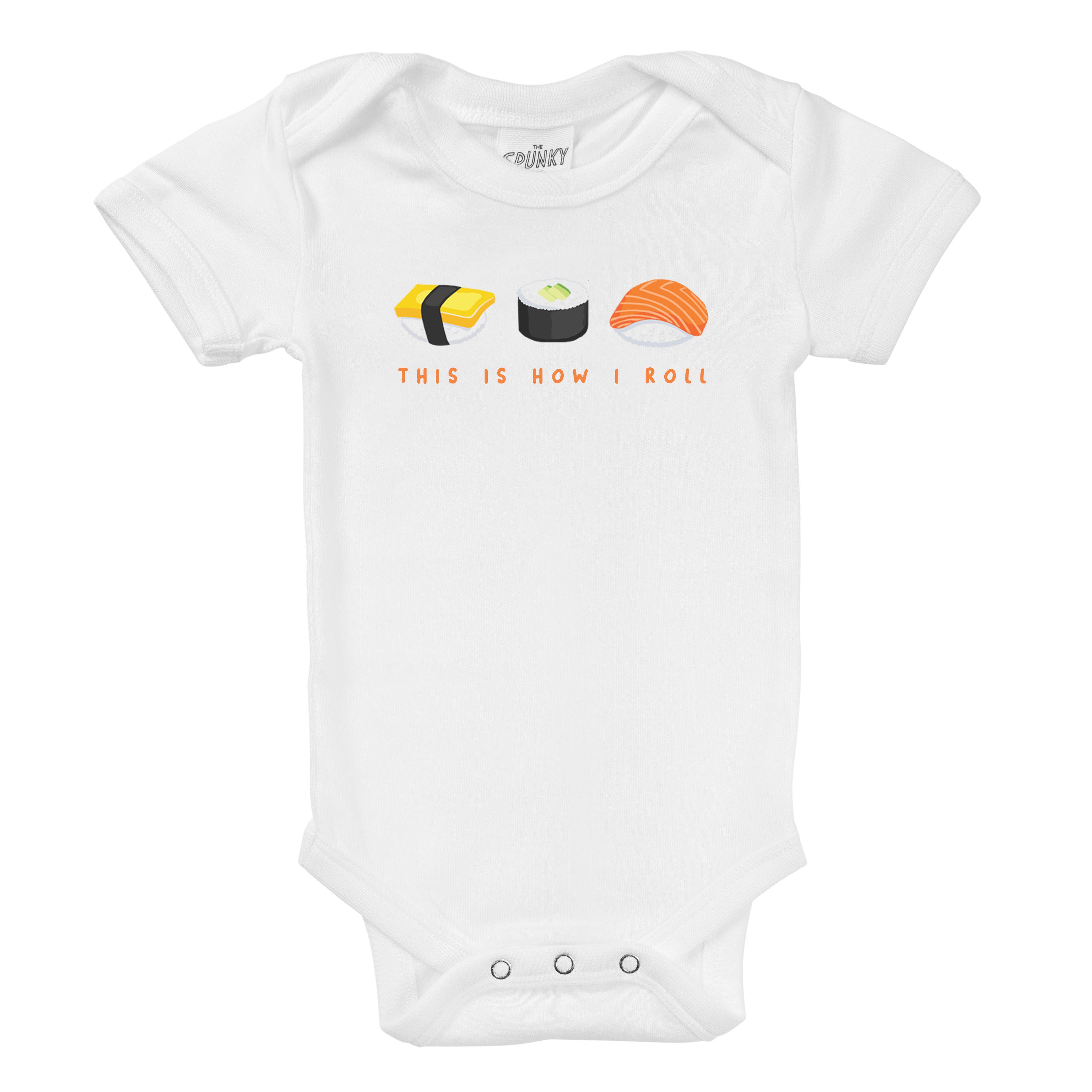 Spunky Stork - Wholesale Screen Printed T-Shirt - Kids - How I Roll Sushi Organic Cotton Baby Bodysuit Toddler Shirt0