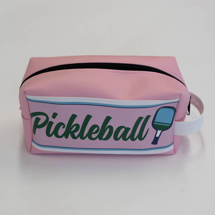 PICKLEBALL Pink Stripe Ball Bag / Functional Pouch for wholesale by Anne Cate