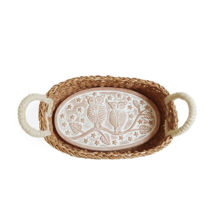 KORISSA - Wholesale Baking Dish - Handmade Bread Warmer & Wicker Basket - Owl Oval5