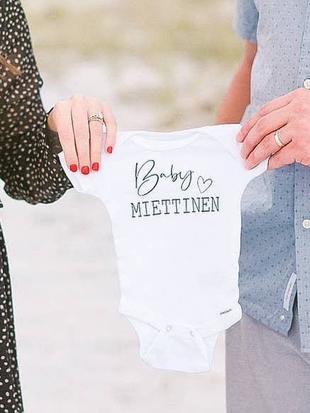 Claire and Bella - Wholesale Bodysuit (Non-Footed) - Baby - Baby Name With Heart Onesie5