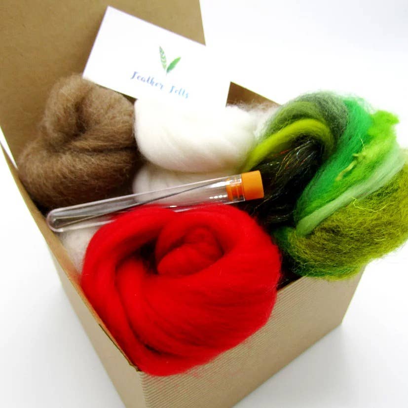 Feather Felts – wholesale Craft sewing kit – Toadstool - Needle Felting Kit4