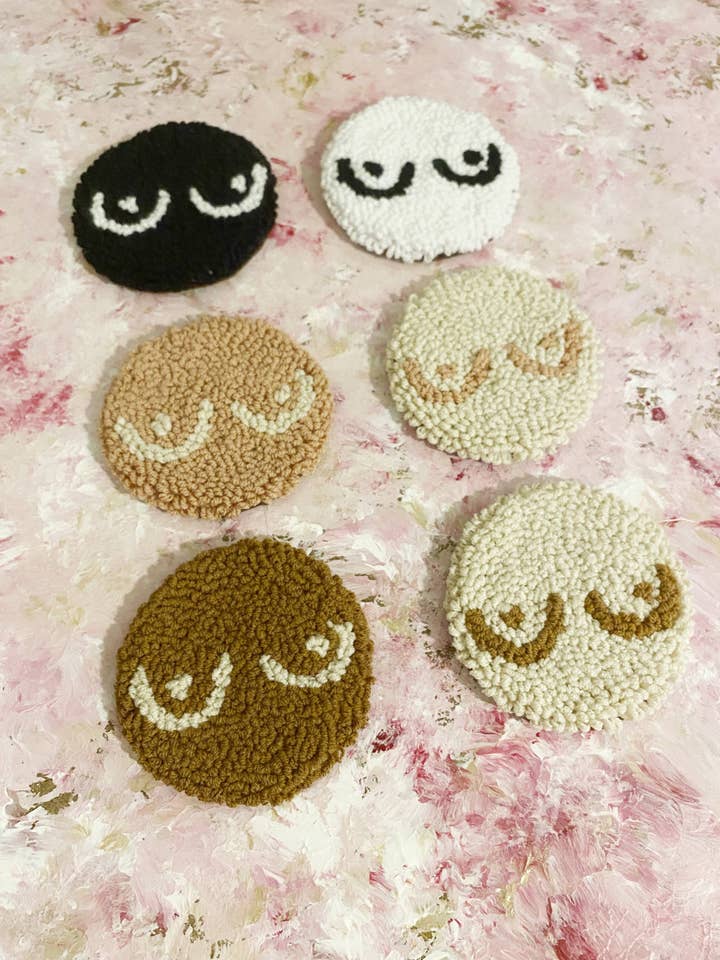 Set aus 2 süßen Busen-Autountersetzern, anpassbare Dekoration für den Großhandel von Honey Art and Nature