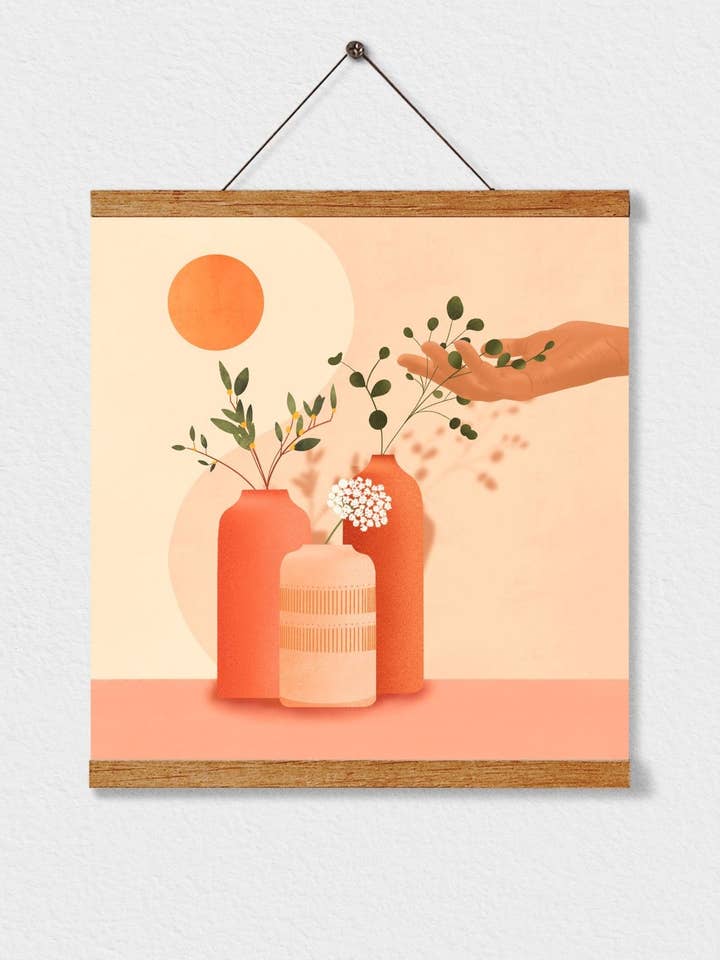 Minimalist Vases Art Print for wholesale by Illustrations Its Funny Howww Inc