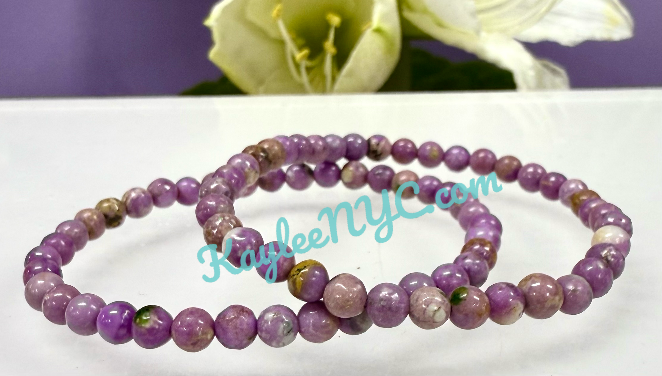 KayleeNYC - Wholesale Beaded Bracelet - Phosphosiderite 5mm 7.5” Crystal Stretch Bracelet3