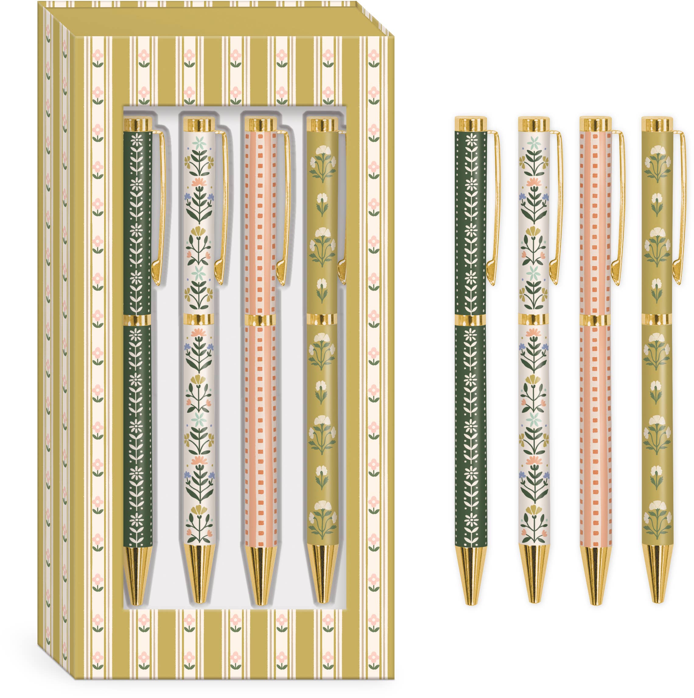 Lady Jayne - Wholesale Pen - Mustard Stripe Boxed Pens0