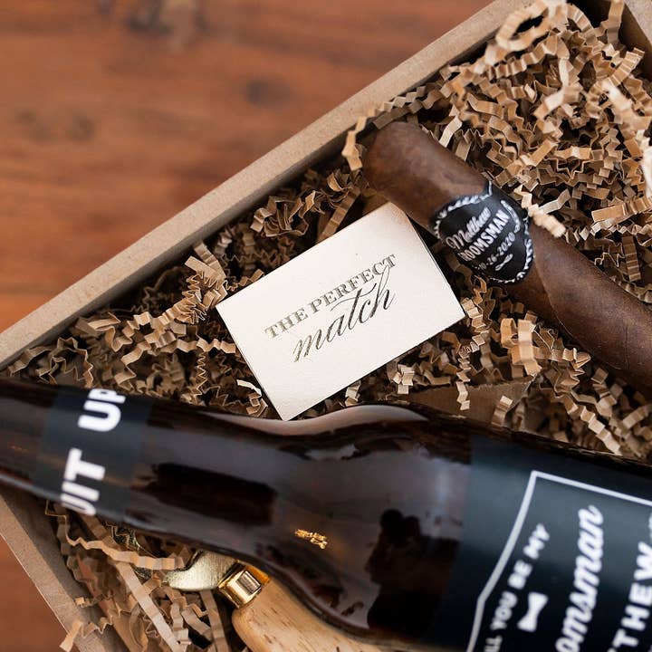 Paprika Paperie - Vente Textes pour étiquette cadeau - Bandes pour cigares personnalisées pour témoins et meilleur homme - Lot de 16 - Étiquettes pour cigares de mariage1