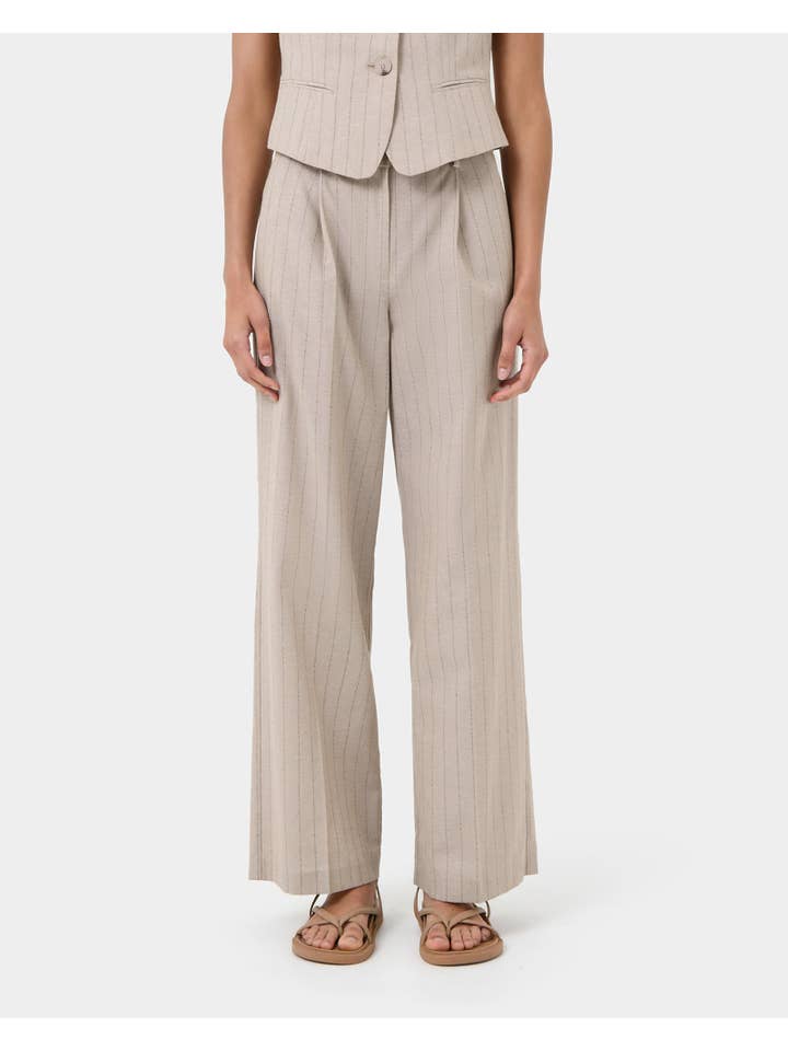 Forcast - Wholesale Pants - Women's - Forcast Women's Ria Stripe Cotton Blend Pants