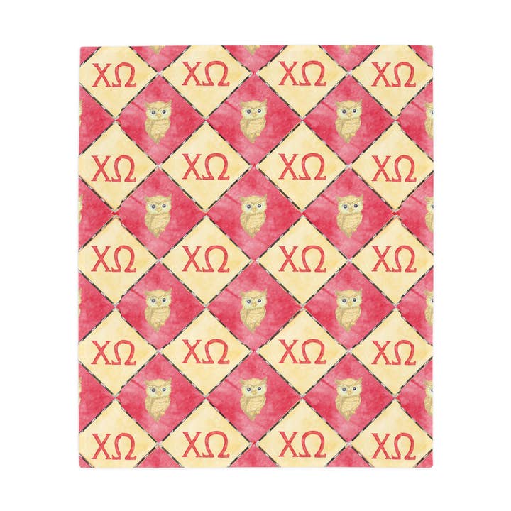 Gracefully Made Art - Vendita all'ingrosso Plaid - Coperta in pile di flanella Chi Omega, Confraternita1