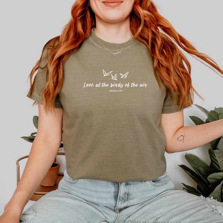 LOOK AT THE BIRDS OF THE AIR UNISEX TEE for wholesale by Dwell Apparel