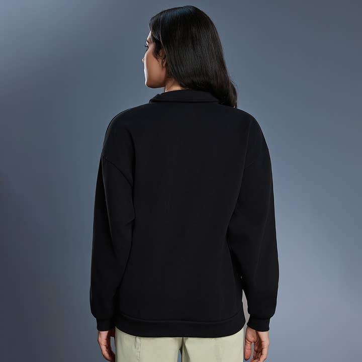 Sodalemon – wholesale Sweatshirt – Women's – Women Half Zip Fleece Stand Collar Loose Sweatshirt9