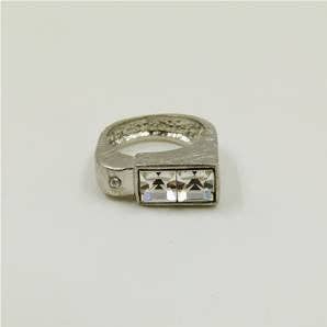 Double square stone ring with little crystal for wholesale by Tempest Designs