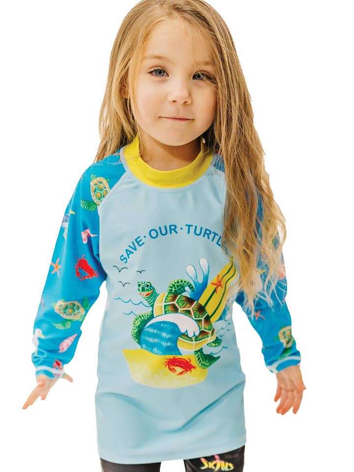 Kids Rashie - Save Our Turtles for wholesale by Radicool Australia