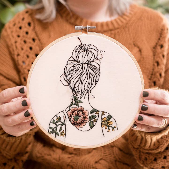 Stitch Happy - Wholesale Embroidery/Cross Stitch Supplies - Tattooed Shoulders Modern Embroidery Kit