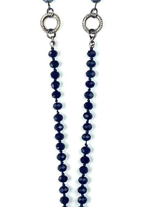 BB057 NK-Knotted Bead w/Chain & Ring Drop for wholesale by Lost & Found Trading