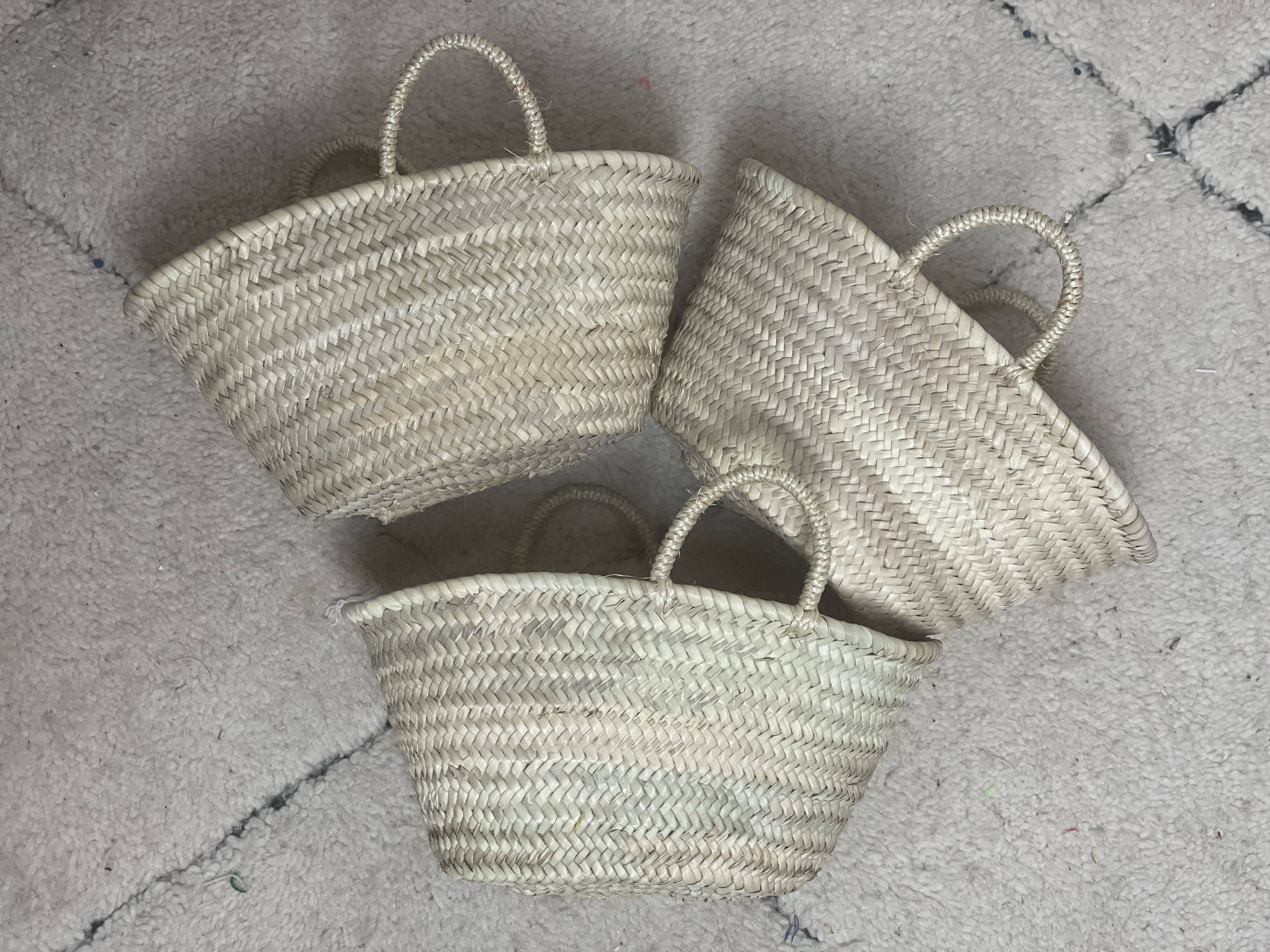 ProHandmadeDesign – wholesale Beach bag – NATURAL STRAW BASKET, small rose basket3